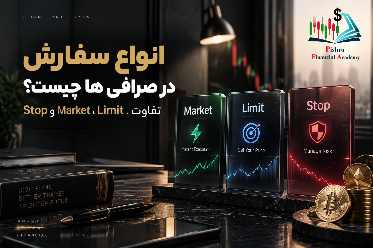 انواع سفارش در صرافی‌ها چیست؟ تفاوت Market، Limit و Stop
