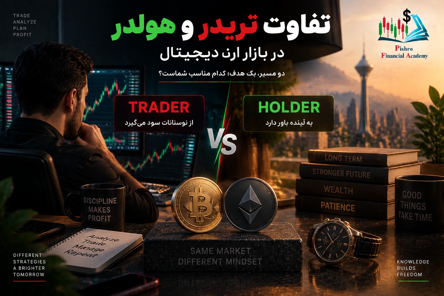 تفاوت تریدر و هولدر در بازار ارز دیجیتال؛ کدام روش مناسب‌تر است؟