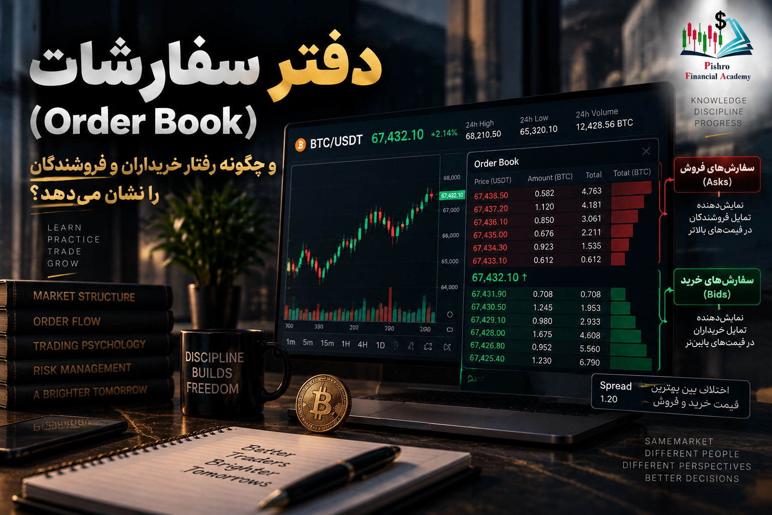 دفتر سفارشات (Order Book) چیست و چگونه رفتار خریداران و فروشندگان را نشان می‌دهد؟