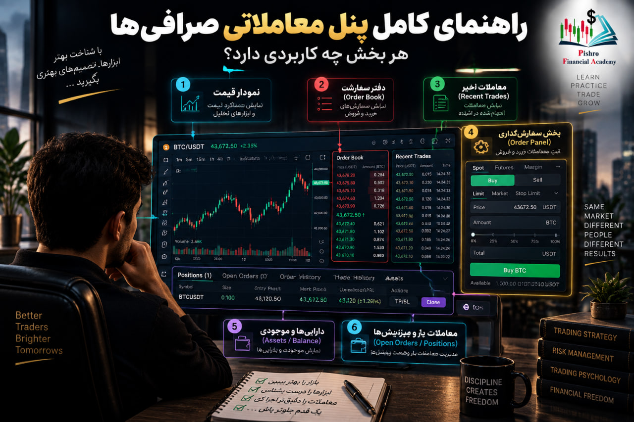 راهنمای کامل پنل معاملاتی صرافیها؛ هر بخش چه کاربردی دارد؟