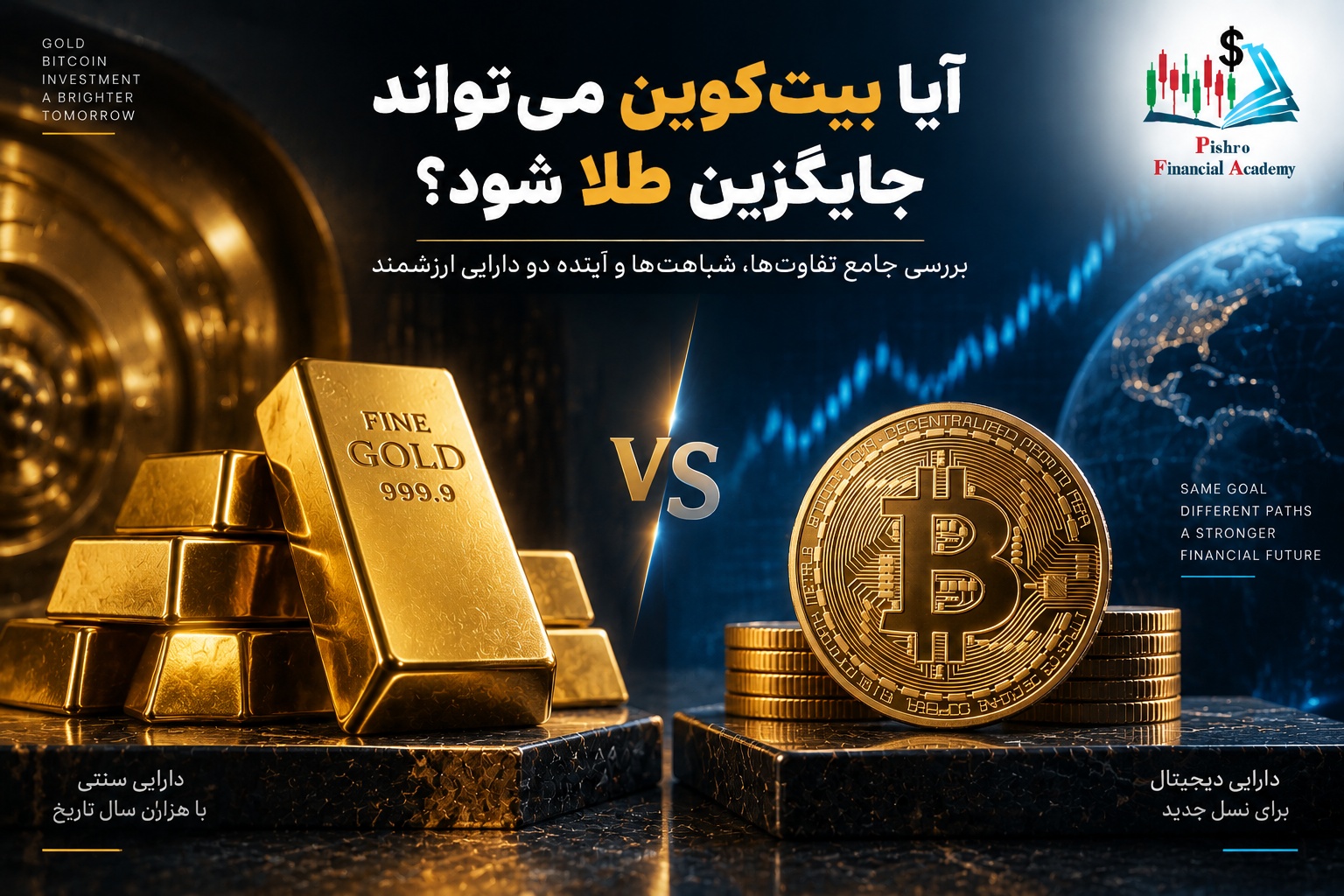 آیا بیتکوین میتواند جایگزین طلا شود؟ بررسی مقایسه بیتکوین و طلای دیجیتال